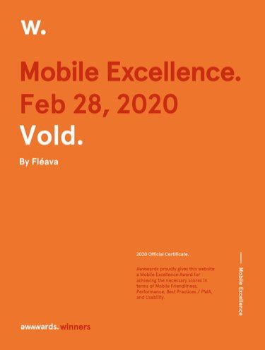 Awwwards Mobile Excellence — Vold by Fleava