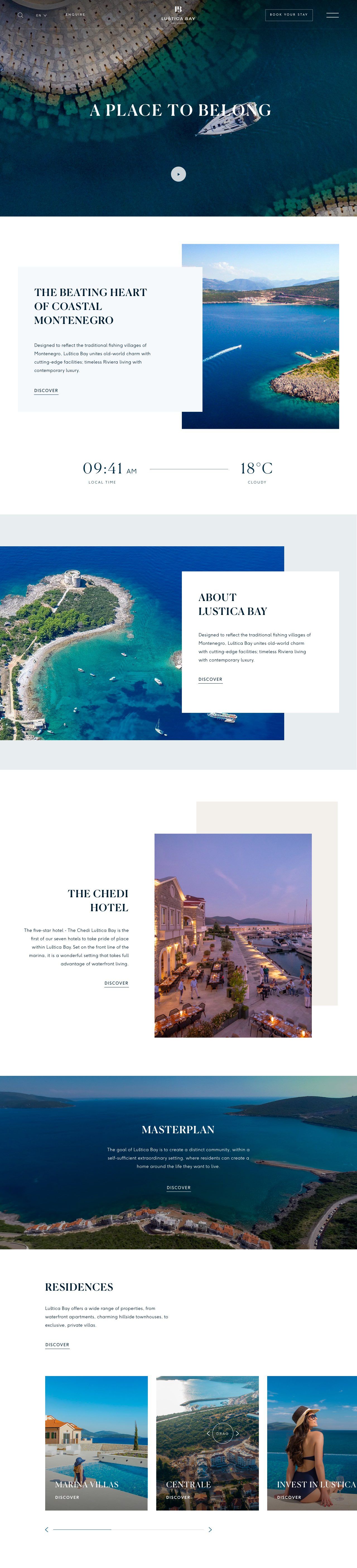Luštica Bay Website by Fleava - Bali, Jakarta & Singapore Digital Agency